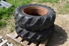 2 Goodyear 14.9-28 Tractor Tires on Rims