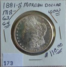 1881-S Morgan Dollar MS (proof-like).
