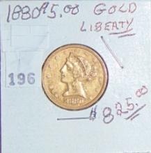 1880 $5 Liberty Gold.