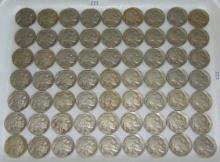 63 Buffalo Nickels 1924-1937-S (all clear dates).