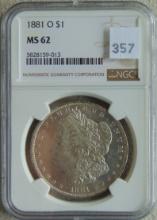 1881-O Morgan Dollar NGC MS62. Nice!