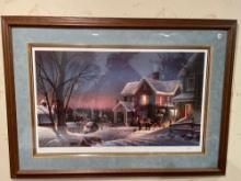 Terry Redlin "House Call" Print in Wooden Glass Frame-38''x28''