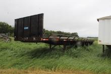 1992 Fontaine 48 Ft. Long x 100 In. Wide 5th Wheel Flatbed Spread Axle Hay Trailer