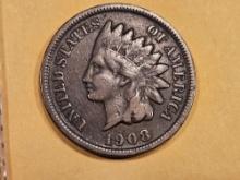 * Semi-Key 1908-S Indian Cent