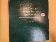 20th Century US Type coin, empty, album