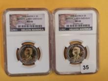 GEMS! Two NGC 2008 South Africa 5 Rand in Mint State 66