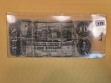 1863 Ten Dollar Confederate Note