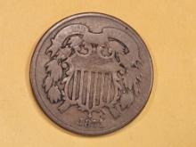 Better Date 1872 Two Cent Piece