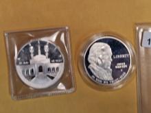 Two Proof Deep Cameo Commemorative Silver Dollars
