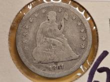 1861 Seated Liberty Quarter in Very Good