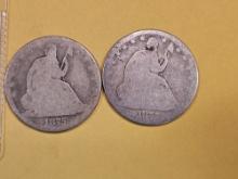 1875 and 1877 Seated Liberty Half Dollars