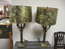 Pair of 1970's Candelabra Style End Table Lamps