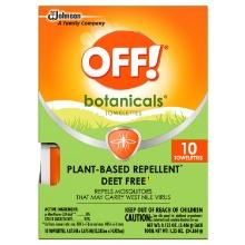OFF Botanicals Insect Repellent Towelettes, 10 Ct, Retail $12.00