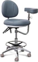 LIMKOMES Medical Dental Assistant Chair w/Rotatable Armrest, Rolling -Gray