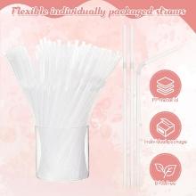 Suclain 2000 Pcs Individually Wrapped Plastic Drinking Straws, 8 Inch, 0.24", (Clear)