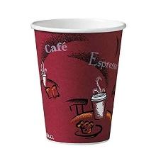 Solo Bistro Design Disposable Paper Cups, 50 / Pack, Maroon, 12 Fl Oz