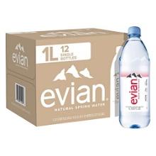 Evian Natural Spring Water, 33.81 Fl Oz (Pack of 12)