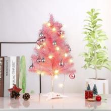 24in Mini Artificial Tabletop Christmas Tree, (Pink)