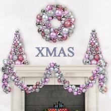 Liliful 4 Pcs Pink Christmas Decorations Set