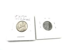 1943 Steel Penny & 1983 Jefferson Nickel
