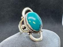 925 Silver And turquoise ring 8.36 Grams Size 7