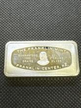 Continental Bank Sterling Silver Franklin Mint 2 Oz Bullion Bar