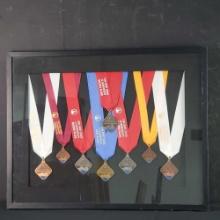 8 Framed Junior Olympic Championship medals 1996 San Diego CA.