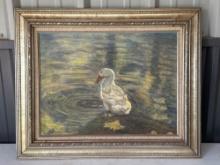 Duck Framed Acrylic Painting