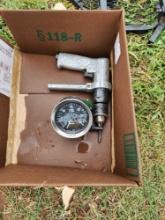 pneumatic air drill and rpm gauge