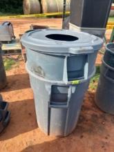 large plastic trash cans