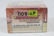 One box of Barnes Vor-TX 41 Rem Mag 180gr XPB HP. Count 20