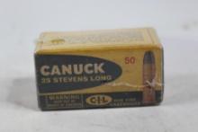 Vintage CIL 25 Stevens RF Long lead 65gr bullets. Count50.