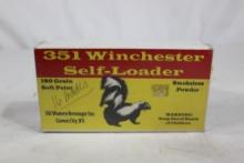 Old Western Scrounger box of 351 Win self loading 180gr SP. Count 16.