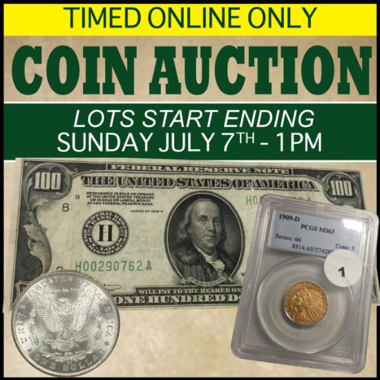 Timed Online Only Coin Auction - July 7, 2024