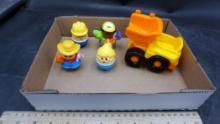 Toy Dump Truck & People Figurines