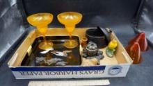 Tray, Margarita Glasses, Trinket Container, Figurines, Glass Sculptures