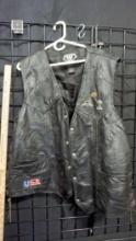 Diamond Plate Buffalo Leather Vest W/ Pins (Size 3X)