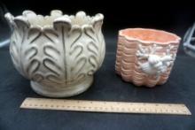 2 - Decorative Planters (Shell One Is Fitz And Floyd)