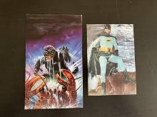 Group of (2) Vintage Postcards Including Batman and Godzilla