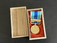 Japanese Russo-Japanese War Medal in Original Wooden Box