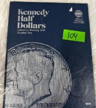 Kennedy Half Dollar Collector Coin Book with coins
