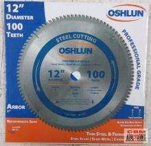 Oshlun SBF-120100 12" Professional Grade Steel Cutting Blade, 100 Teeth, 1" Arbor, Carbide...
