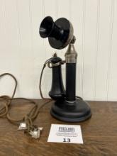 Leich Electric candlestick telephone with nickel perch