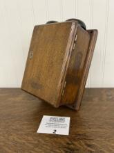 Western Electric Type 295A oak candlestick telephone subset ringer box