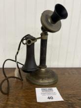 1899 Kellogg unusual nickel candlestick telephone