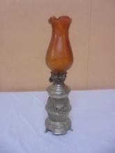 Vintage Metal Pot Belly Stove Miniature Oil Lamp