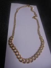 Ladies 20in 18k Yellow Gold Over Bronze Curb Link Necklace