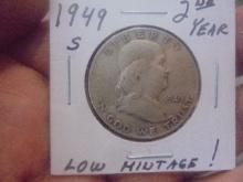 1949 S Mint Silver Franklin Half Dollar