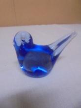 Art Glass Blue Bird Paperweight