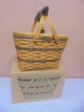 1997 Longaberger Traditions Collection Fellowship Basket w/ Liner & Handle Tie & Lid